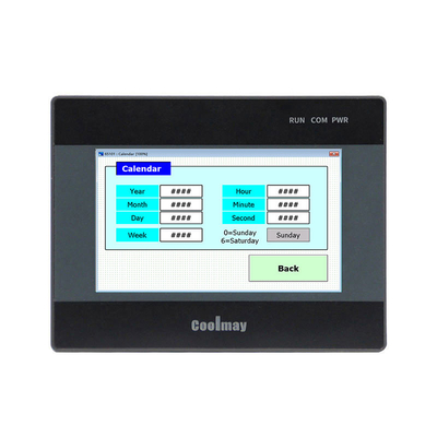 Coolmay 4.3'' HMI PLC Alles-in-één Geïntegreerd 65536 True Color Touchscreen RS232/RS485 Poort485P Compatibel FX3G/FX3U/FX3S met digitale temperatuur Voor Watersysteem EX3G-8043H-24MR