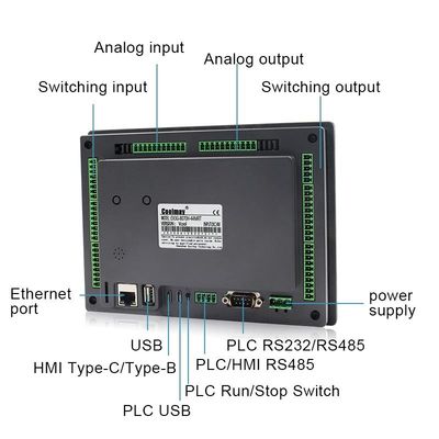 Coolmay 5 Inch HMI PLC All In One RS232 RS485 support Modbus RTU protocal Ethernet optional function plc controller programming plc with hmi touch panel integrated for industrial application